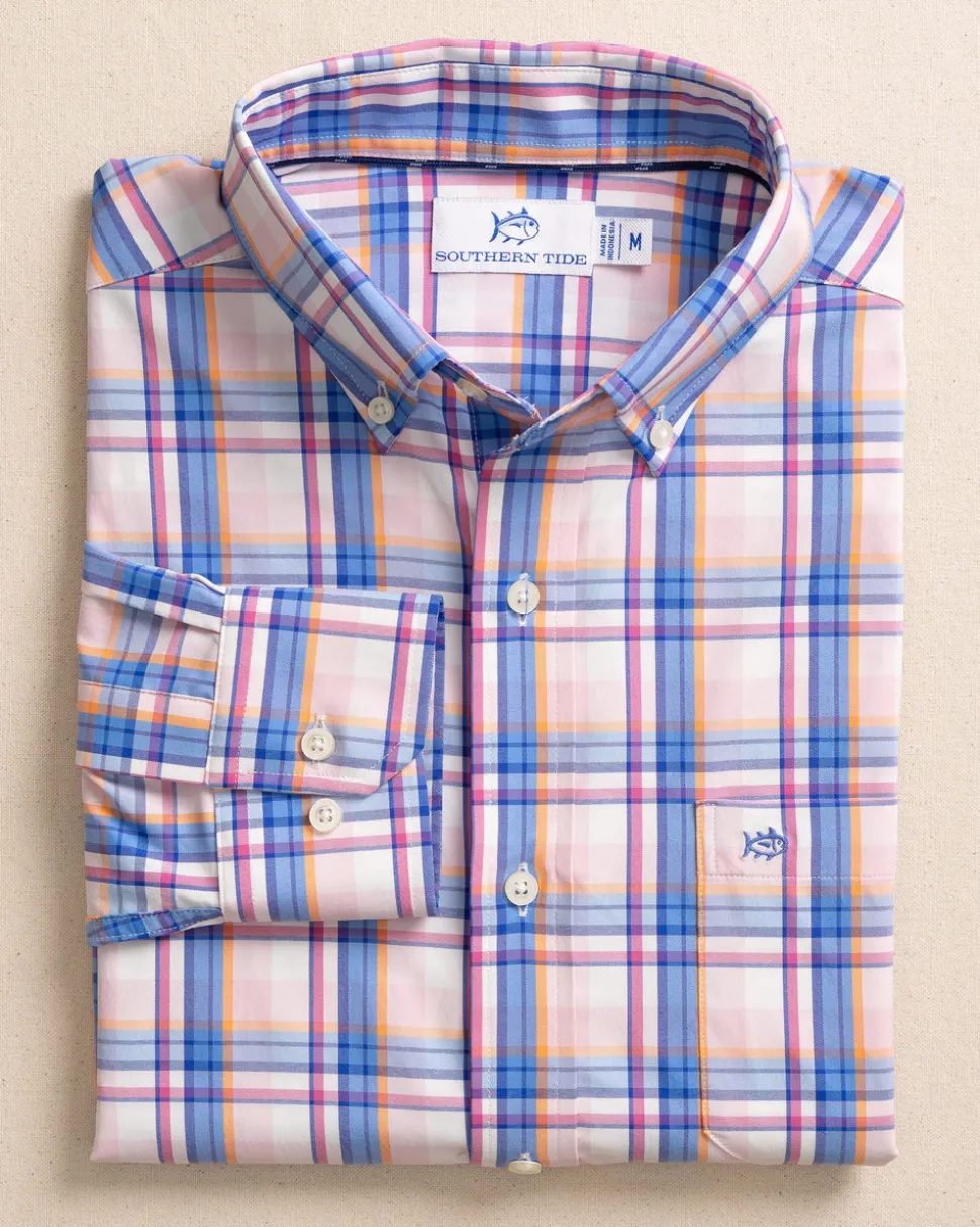 Gaspee Plaid Intercoastal Long Sleeve Sport Shirt