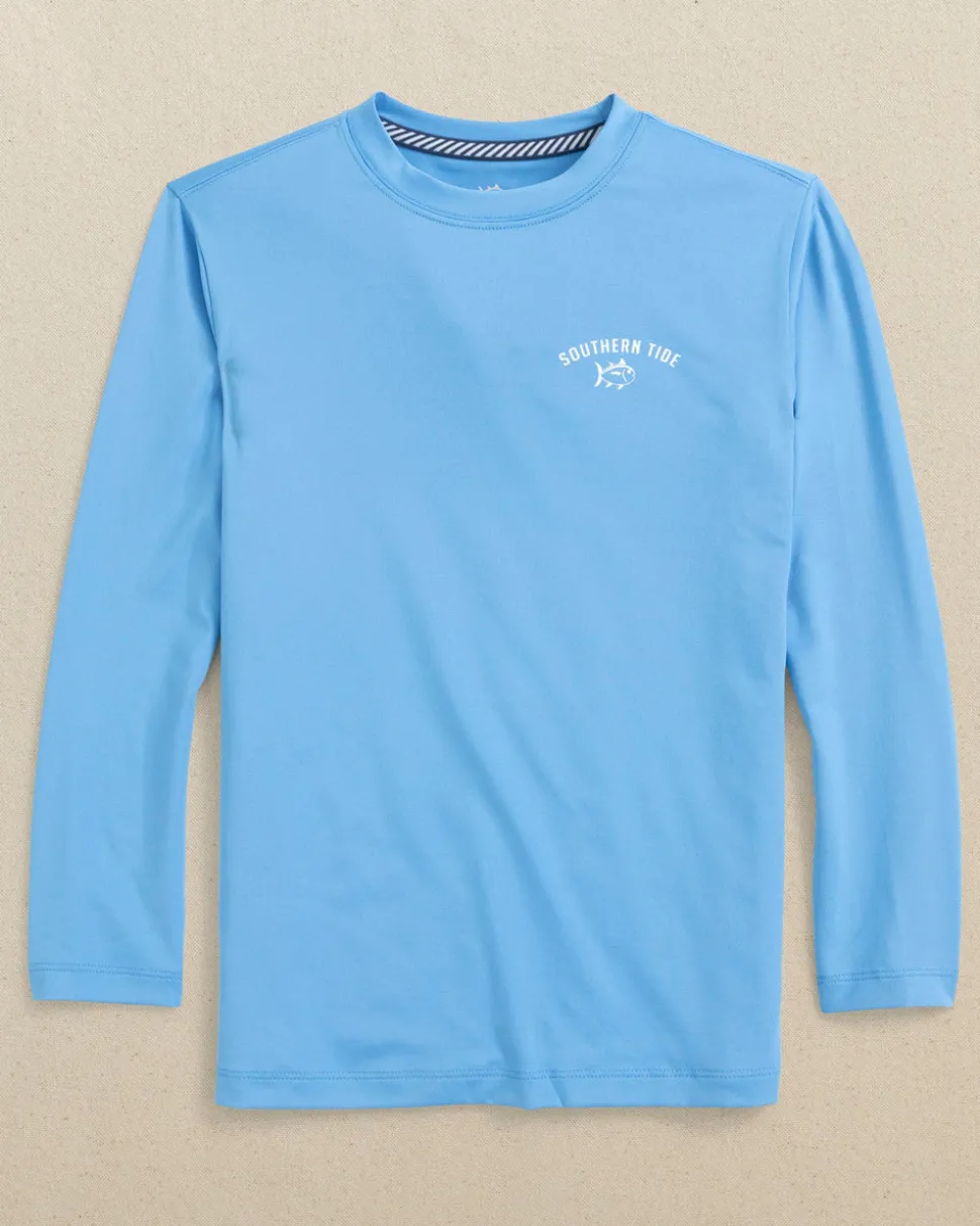 Kids Uh Oh Sharks Long Sleeve Performance T-Shirt